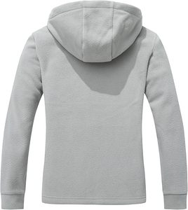 Veste à capuche polaire coupe-vent légère à fermeture éclair pour femmes Logo personnalisé manteau d'extérieur automne hiver pour la randonnée - Product Image 2