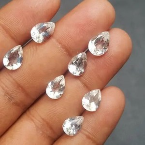 Piedras preciosas sueltas calibradas de pera facetadas de cuarzo de cristal Natural de 7mm, 8mm, 9mm, comprar piedras al por mayor para la fabricación de joyas en línea - Product Image 1