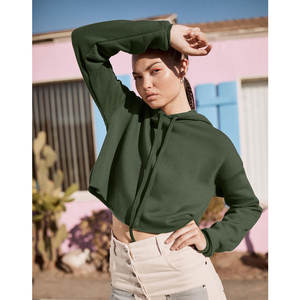 贝拉 + 帆布短款羊毛运动衫舒适时尚字母印花女式宽松短款羊毛连帽衫完美融合 - Product Image 1