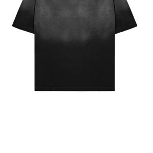 T-shirt ample et court en coton French Terry noir, effet vintage délavé et décoloré au soleil, avec impression sérigraphiée en relief, pour homme - Product Image 4