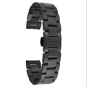 Bracelet de montre intelligente unisexe réglable en acier inoxydable respirant et résistant à l'eau, luxe, 18-24 mm, GD005, bracelet noir doux, 20 mm - Product Image 1