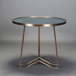 Diseño de mesa redonda elegante, mesa auxiliar de cama de cristal con acabado dorado redondo de lujo para sala de estar, mesa auxiliar de cristal, mesa de centro de cristal - Product Image 5