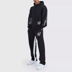 Chándales Acampanados para hombre de 2 uds. Al mejor precio hechos en fábrica, conjunto de chándal acampanado de manga larga de nuevo estilo de calidad superior para hombre - Product Image 1