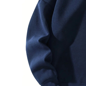 Sweat-shirt à capuche unisexe bleu marine TWILL SPORTS, coupe classique, coupe-vent, tricoté, pour l'automne, la salle de sport et les tenues décontractées - Product Image 5