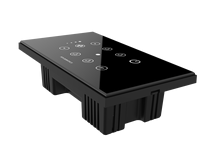 Interrupteur tactile intelligent Wi-Fi 4 voies Fox Domotics avec contrôle du ventilateur, certifié CE, taille standard