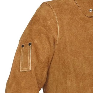 Chaqueta de trabajo de soldadura de cuero de Quick Leather Flame Resistant Heavy Duty Split Chaquetas de soldador de cuero de vaca para hombres y mujeres - Product Image 6