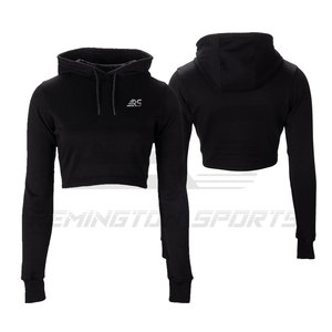 Uso al aire libre Mejor venta crop top sudaderas con capucha Ropa de moda Color sólido Mujeres crop top sudaderas con capucha Tallas grandes Algodón/Fibra de Bambú - Product Image 6