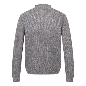 เสื้อสเวตเตอร์ถักแบบสวมหัวของผู้ชายผ้าคอตตอน100% มีซิปปิดแพทเทิร์นพื้นสำหรับฤดูหนาว - Product Image 2