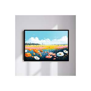 Mesa MDF de gran tamaño de 70x50cm con estampado de calidad Marco de flores desteñidas coloridas Acentos de pared de calidad - Product Image 4