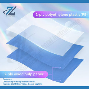 Paquete de 125 servilletas dentales desechables, Baberos dentales, servilletas dentales azules claras, servilletas de dentista, fabricante desechable de Pakistán - Product Image 2