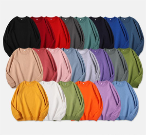 สเวตเชิ้ตของผู้ชายผ้าคอตตอนออร์แกนิก100% สเวตเชิ้ตขนแกะว่างเปล่าขนาดใหญ่ออกแบบได้เองใส่ได้ทั้งชายและหญิงบล็อกสีพื้น - Product Image 1