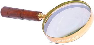 Loupe en laiton Loupe vintage 10X en laiton antique avec poignée en bois Loupe pour la lecture. - Product Image 2