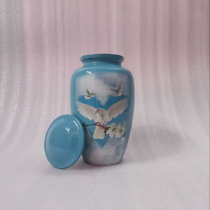 Urna Funeraria Moderna de Aluminio Hecha a Mano con Diseño de Árbol de la Vida en Madera para Cenizas Humanas o de Mascotas - Product Image 1