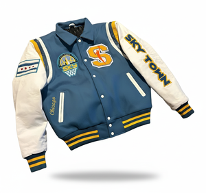 Veste Letterman unisexe en laine Corps confortable en laine avec manches en cuir PU Tendance et durable - Product Image 3