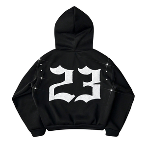 Rhinestone <b>Hoodies</b> Unisex Loose Fit Hoodie & Flare Bottom Pants <b>Mens</b> All Over Gem Stones 100% Cotton <b>Thick</b> <b>Hoodies</b> OEM - Product Image 2