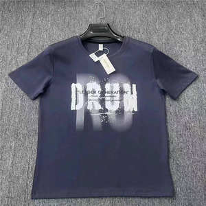 Vêtements en gros Stock d'été 100% coton tricoté T-shirts à manches courtes pour hommes imprimés unis 180g Respirant Écologique - Product Image 3