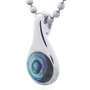 จี้เงินแท้ 925 รูปทรงหยดน้ำ ประดับเปลือกหอยมุกอะบาโลน - Product Image 2