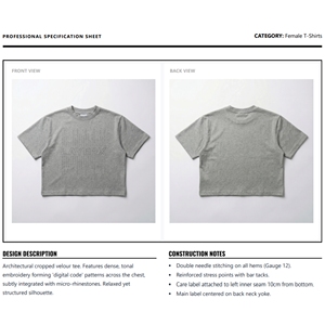 เสื้อยืดผู้หญิงผ้าคอตตอน 100% หนัก 240 แกรม แบบหลวม ไหล่ตก สไตล์สตรีทแวร์ ปักโลโก้เพชร - Product Image 6