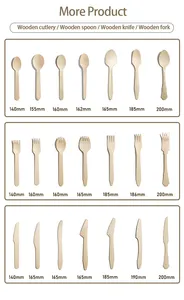 Biodegradable Eco Friendly Disposable 186mm Long Handle Spoon Wooden Cutlery Custom Logo Manufacturers Trade