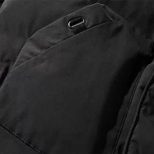 Veste matelassée à capuche en toile de luxe classique pour homme, 100% coton, imperméable, service OEM, logo sur le devant, saison hivernale - Product Image 6