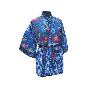 Bata Corta Kimono Vintage Hecha a Mano, Diseño Floral de Lujo, Abrigo Acolchado Indio, Chaqueta Suave de Invierno, Camisón de Otoño, 100% Algodón - Product Image 5