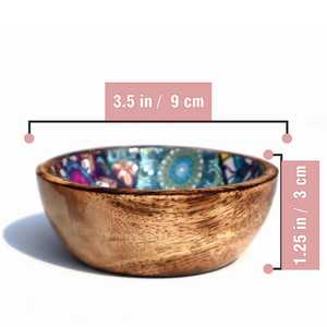 Ensaladera hecha a mano, cuenco de porcelana de cerámica de madera de Acacia con estampado esmaltado, logotipo personalizado para decoración de mesa de fiesta de diseño - Product Image 4