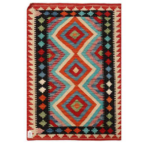 Alfombra Kilim de Maimana, Afganistán, 123 x 83 cm, Arte Decorativo para Pared, Decoración del Hogar - Product Image 1