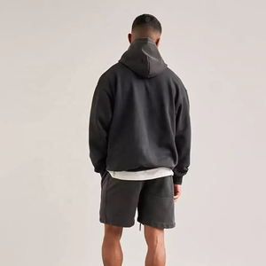 Sweat à capuche oversize sans cordon avec poche, poids lourd 400 g/m², 100 % molleton français, épaules tombantes, coupe ample pour homme - Product Image 6