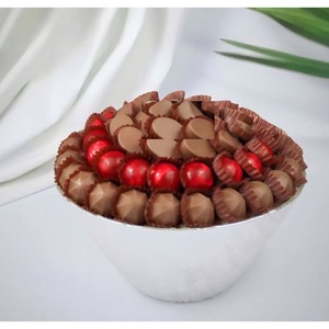 Fabuleux Design Décoration Chocolat Bol De Service Écologique Meilleure Qualité Bol En Métal Argenté Présentoir À Desserts Prix De Gros - Product Image 2