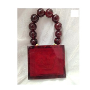 Bolsos de mano de resina hechos a mano para mujer, vestido con logotipo personalizado de lujo, cubierta de estilo Vintage, dirección personalizada, artesanía India - Product Image 1