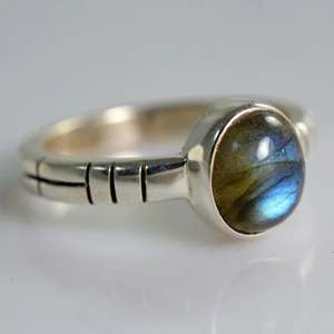 Boho Chic Labradorite Oval Ring 925 Sterling Silver Handmade Geometric November Birthstone Jewelry Perfect Gift for Her Birthday - Product Image 6