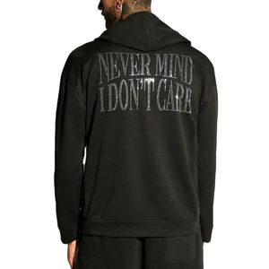 Sudadera con Capucha de Felpa de Algodón de Alta Calidad, Sudadera Personalizada para Hombre con Pedrería y Bolsillo para Invierno - Product Image 1