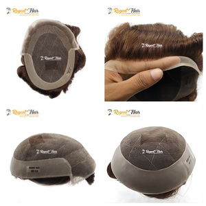 Tupé para hombre REGENT Octagoan, cabello humano 100%, onda Natural recta, trama atada a mano, gran stock disponible - Product Image 5