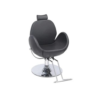 Modern <b>Black</b> <b>Leather</b> Hydraulic <b>Reclining</b> Barber Styling <b>Chair</b> with Headrest and Round Base for Barber Shop - Product Image 6