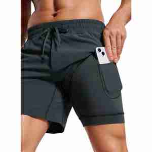 Pantalones cortos de compresión 2 en 1 para hombre, de 7 pulgadas, para gimnasio, de secado rápido, para trotar, comodidad, cintura elástica, sublimada, dos - Product Image 6