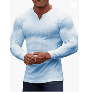 Nouveaux hommes vêtements décontractés t-shirts conçus sur mesure Simple 100% coton à manches longues t-shirts pour hommes de haute qualité - Product Image 5