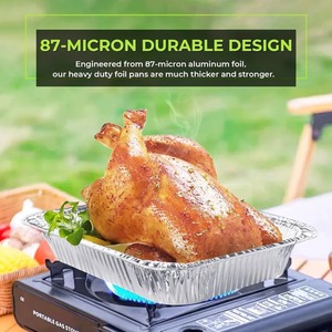 Biocean 9 "X 13" Medio tamaño Heavy Duty Deep Steam Aluminio Contenedor Rectángulo Grado alimenticio Reciclable Sartenes Plástico - Product Image 5