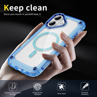 Fundas Magnéticas para Teléfono de Diseño Popular, Semitransparentes, Resistentes a Impactos, de TPU+Acrílico, para 16 15 14 13 12 11
