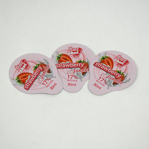 45mm Strawberry Sundae 30ml Shot Drinking Cup Embalaje Diseño personalizado Tapa de sellado de papel de aluminio <span class=keywords><strong>con</strong></span> color rosa - Product Image 6