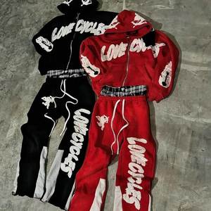 Ensemble de survêtement pour garçons, sweat-shirt à capuche avec fermeture éclair et manches longues, et pantalon avec imprimé Trust The Process, bleu et noir, style streetwear - Product Image 6