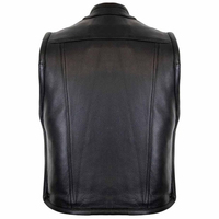 Gilet Moto Décontracté en Toile Grande Taille pour Homme, Noir Uni, Fermeture Personnalisée, Col en V, Vêtement d'extérieur