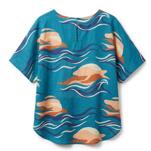 Chemise légère à manches courtes pour femme, style décontracté, idéale pour la plage, les vacances et les loisirs, collection mode estivale - Product Image 2