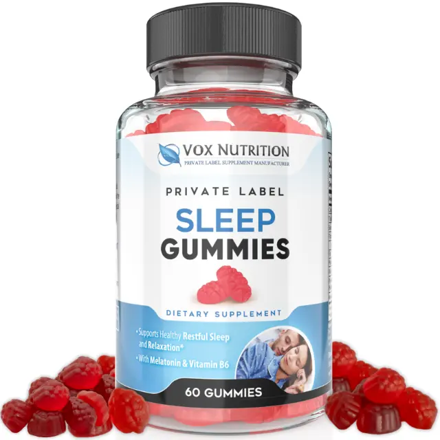 Vox NutritionによるSleep Well Gummies自然な睡眠補助剤である60カウントのグミ安らかなリラックスしたメラトニンの就寝時の味素晴らしい