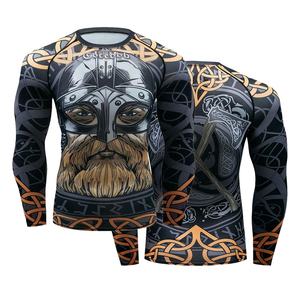 Men's Long Sleeve Breathable Quick Dry Customizable Sublimated Design Compression Rash <b>Guard</b> Shirts BJJ MMA Martial Arts Wear - Product Image 5