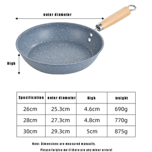 Poêle en <span class=keywords><strong>pierre</strong></span> durable 30/28/26 cm, Wok, Poêle antiadhésive, Poêle à frire, Cocotte, Compatible induction, pour œufs, crêpes, cuisinière à gaz, usage domestique - Product Image 6