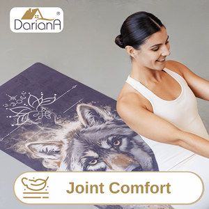เสื่อโยคะดาริอานา วูล์ฟ ดีไซน์สีดำทรงสี่เหลี่ยมผืนผ้ากันลื่น TPE 183x61 ซม - Product Image 3
