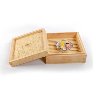 ตะกร้าติ่มซำไม้ไผ่ทรงสี่เหลี่ยมใช้ซ้ำได้สำหรับนึ่งเกี๊ยวทำจากไม้สไตล์ใหม่ - Product Image 3