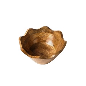 Cuenco de madera festoneado en varios tamaños Cuenco de madera en línea al mejor precio Tamaño personalizado más vendido Hecho EN LA India - Product Image 1