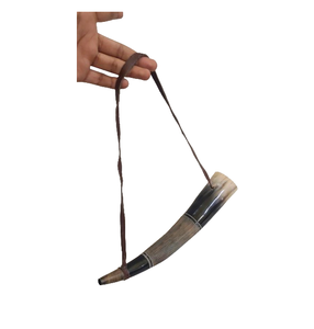 แตรเป่าวัวแท้ขัดเงาพร้อมซองหนังพร้อมถุงของขวัญดื่มแบบนอร์ดิกจากอินเดีย - Product Image 1