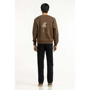 Sweat-shirt d'hiver en tricot mélangé pour femme, coupe classique, couleur olive foncé, MN-SWS-WS25-004 - Product Image 5